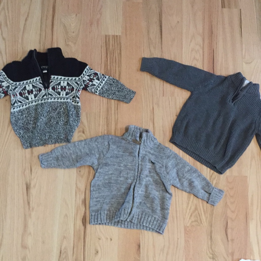 Three Boys Sweaters Size 2T